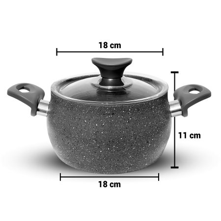 Dora Granitta 18 cm Gri Mini Güveç Mama ve Sos Tenceresi